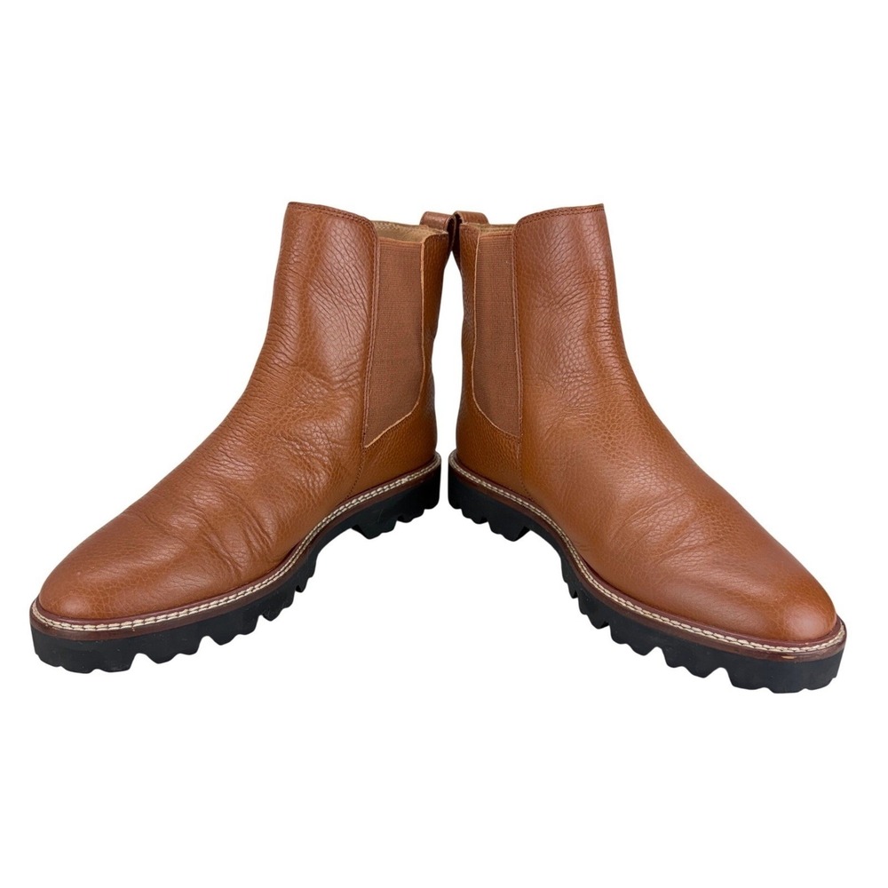 Madewell The Carina Boot English Saddle Brown Pebbled Leather‎ Lug Chelsea Boots - Picture 2 of 12